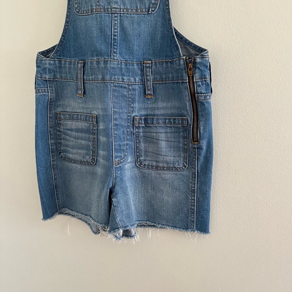 Madewell Adirondack Denim Raw Hem Short Overalls Blue XXS - Picture 5 of 11